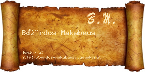 Bárdos Makabeus névjegykártya